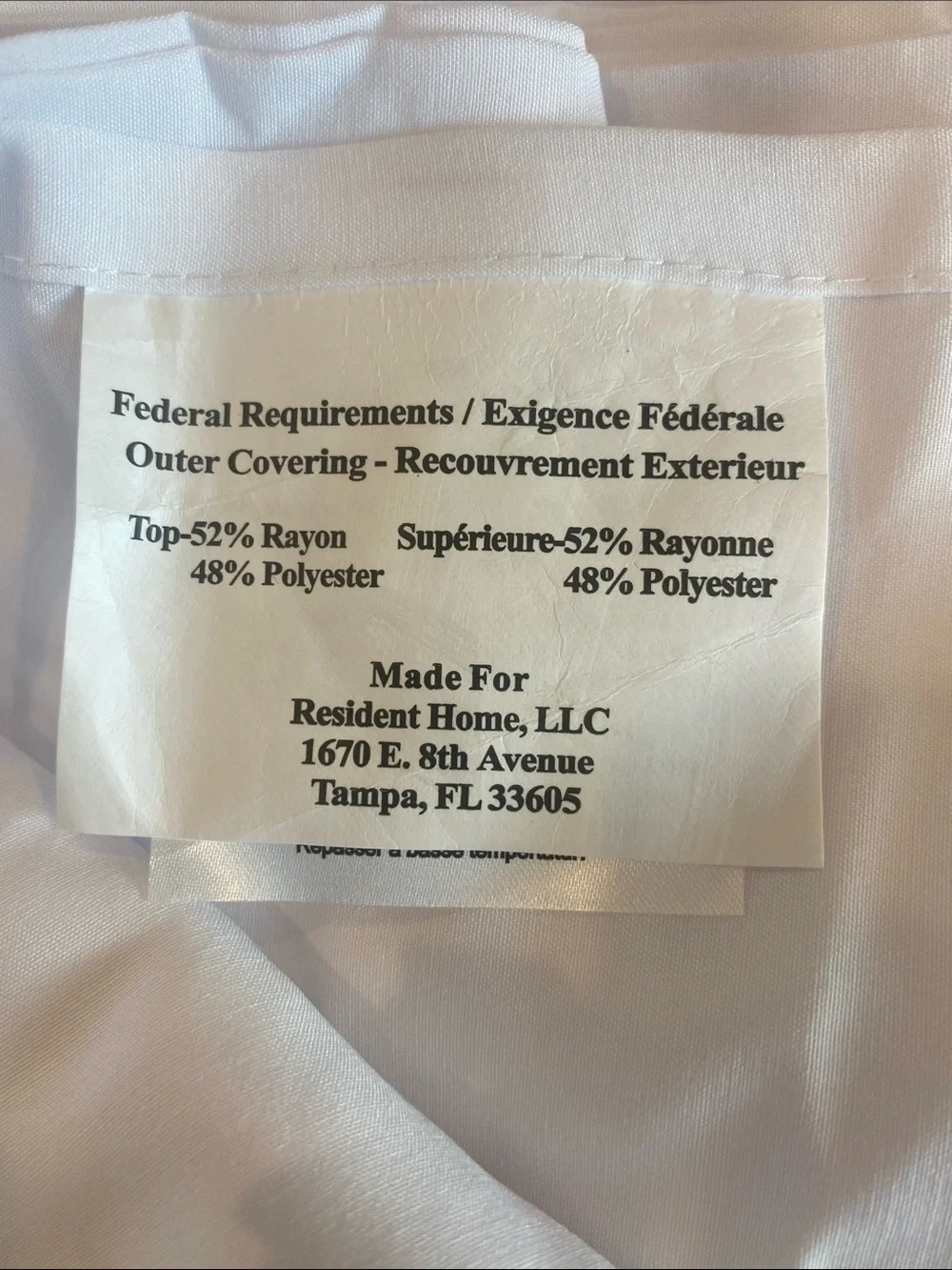 New! Twin Bamboo Sheet Set in White by Resident includes bag